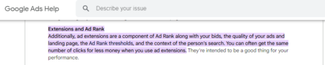 Google Ads Extensions and Ad Rank Relationship
